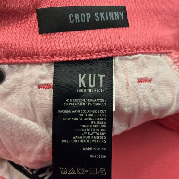 Kut From The Kloth Crop Skinny Jeans Honey Suckle Pink Size 6 NWT - Picture 7 of 9